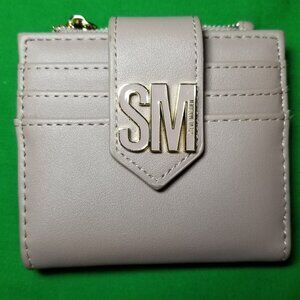Steve Madden Pink Small Wallet Bifold Patent Leather SM Logo